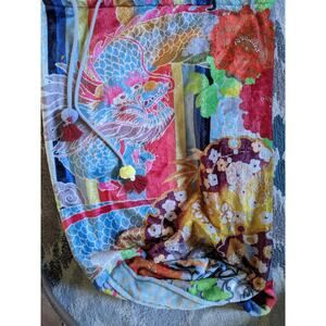 Johnny was one shoulder bag drawstring cinch asian dragon chinese